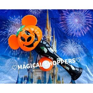 Disney Parks Halloween Mickey Mouse Pumpkin Light-Up Glow Bubble Wand